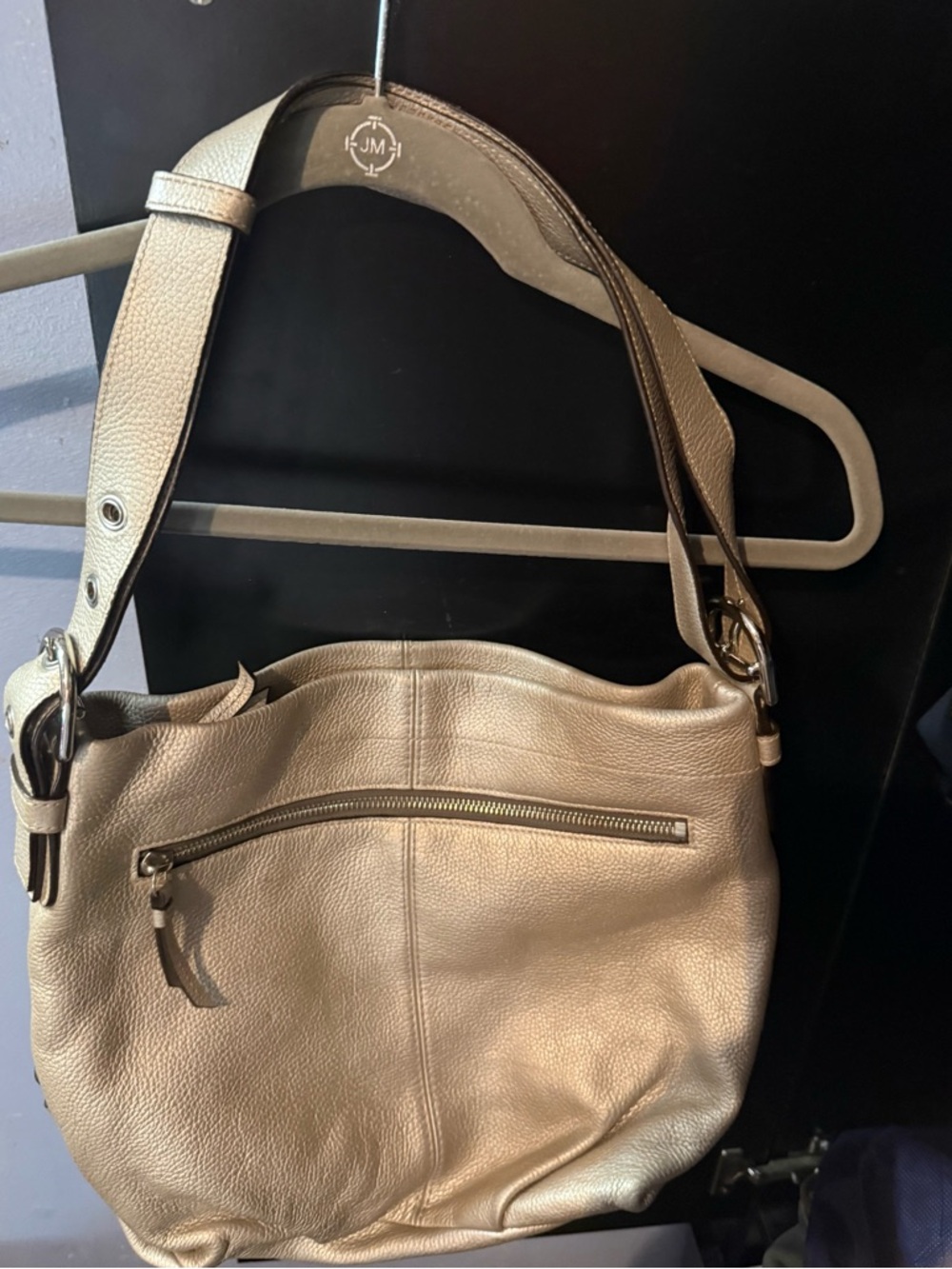 Coach Metallic Taupe Leather Shoulder Bag -Moving sale
